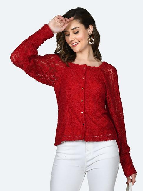 Zink London Red Lace Top