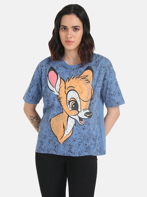 Kazo Bambi Disney Printed T-Shirt With Spray Paint Effect