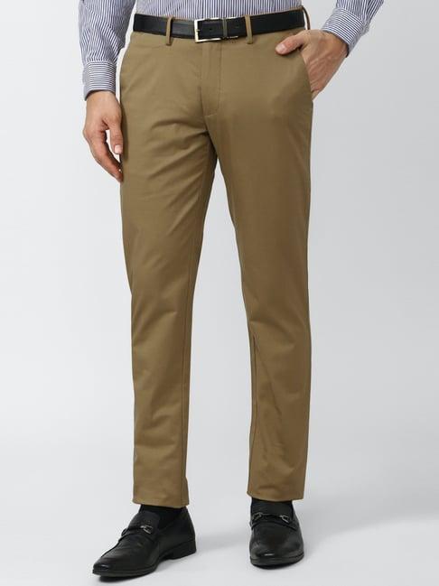 van-heusen-brown-cotton-slim-fit-trousers