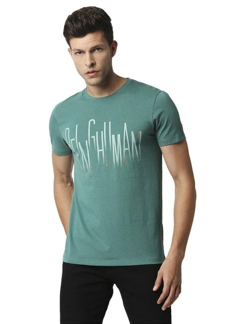 Being Human Green Cotton Regular Fit Printed T-Shirt