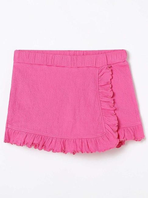 Fame Forever by Lifestyle Kids Pink Cotton Regular Fit Skirt