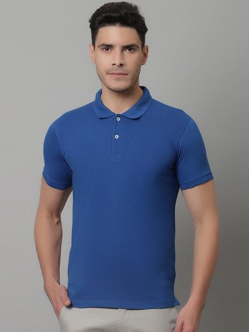 Cantabil Blue Regular Fit Polo T-Shirt