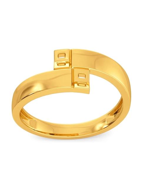 Melorra 18k Yellow Gold Block Unlocked Ring for Women