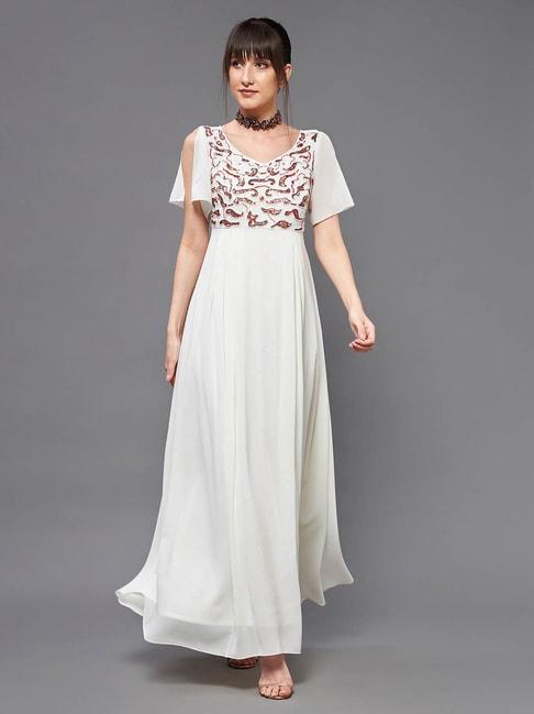 Miss Chase White Embellished Gown