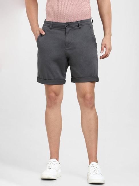 selected-homme-grey-regular-fit-chino-shorts