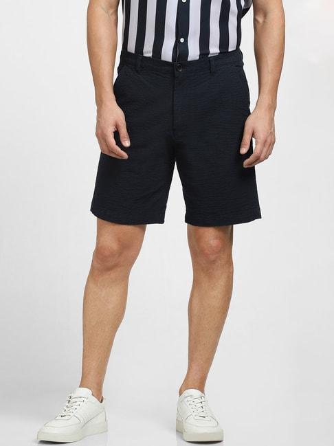 selected-homme-dark-navy-regular-fit-textured-chino-shorts
