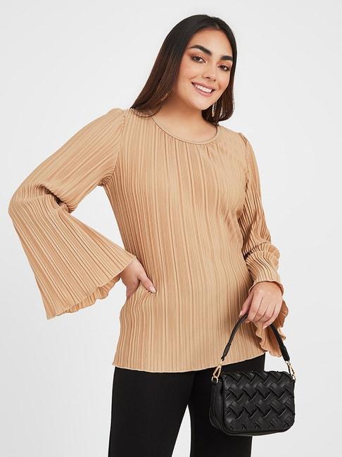 Styli Bell Sleeves Pleated Regular Fit Blouse