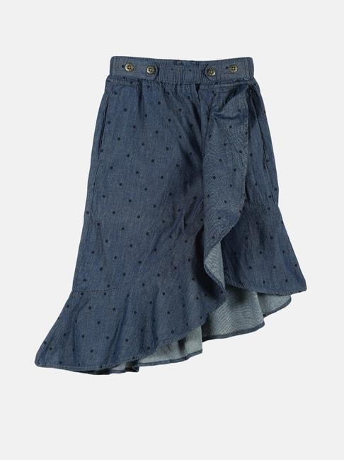 Kiddopanti Kids Blue Printed Skirt