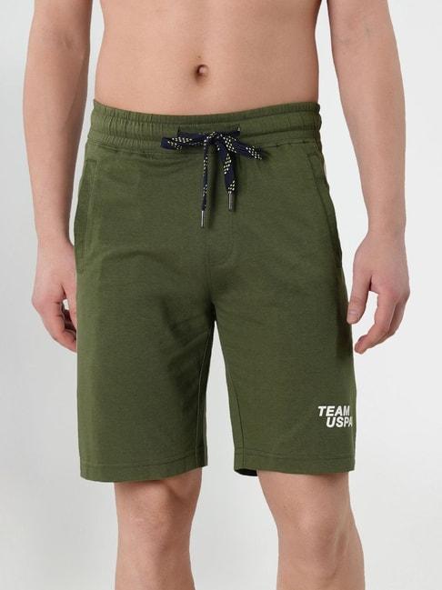 U.S. Polo Assn. Green Cotton Regular Fit Shorts