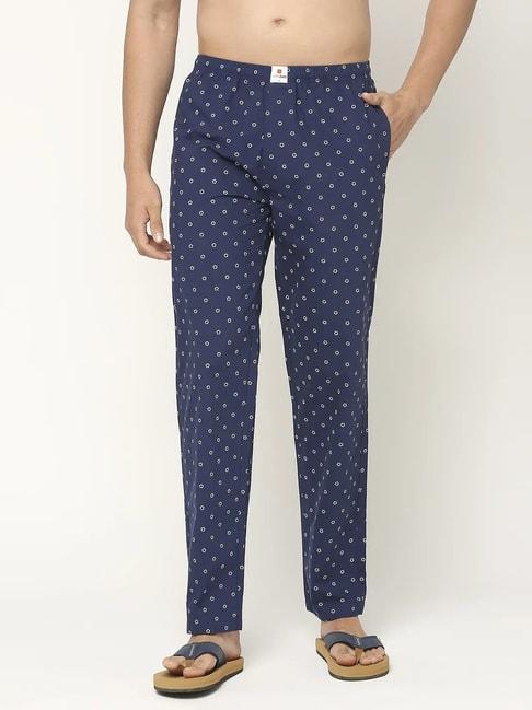 UnderJeans by Spykar Navy Printed Nightwear Pyjamas