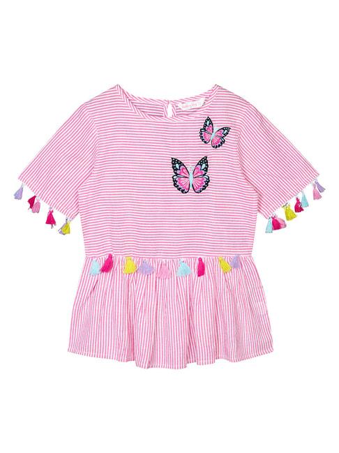 budding-bees-kids-pink-&-white-striped-top