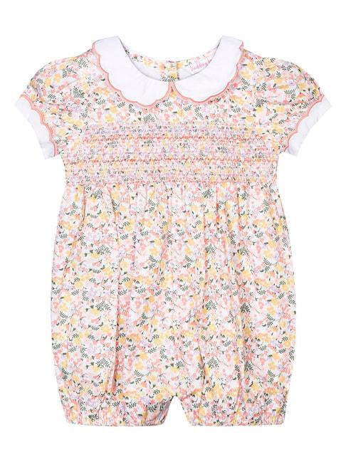 Budding Bees Kids Off White Floral Print Romper