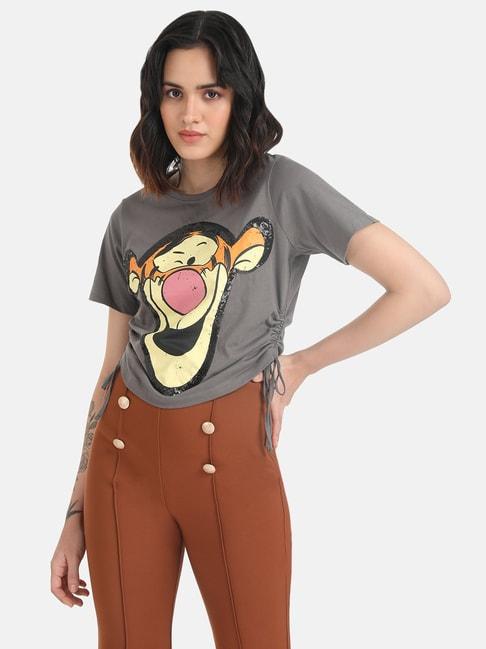 Kazo Tigger Disney Printed Crop T-Shirt With Sequin Work