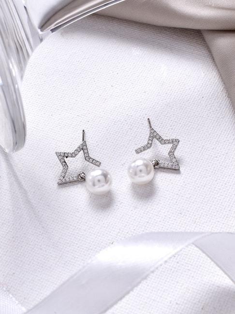 Joker and Witch Starry White Drop Earrings