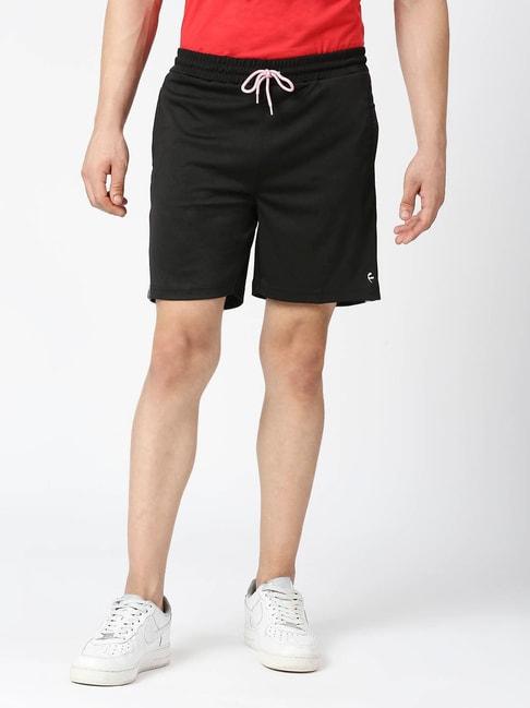 Fitz Jet Black Slim Fit Sports Shorts