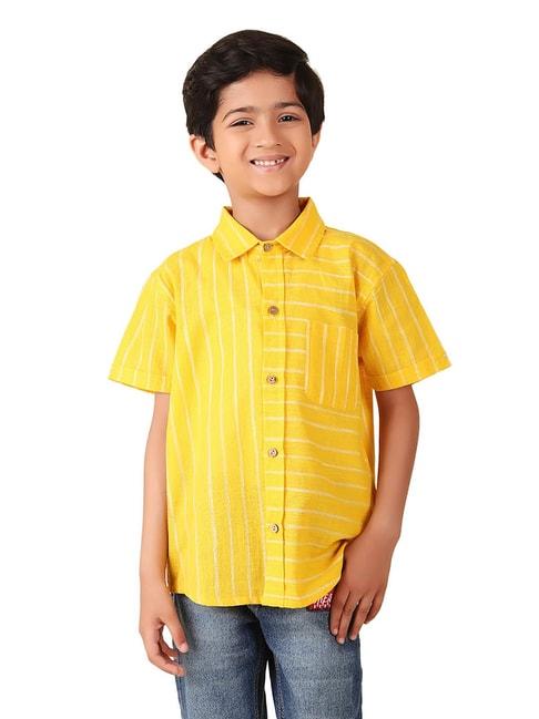 Fabindia Kids Yellow Striped Shirt