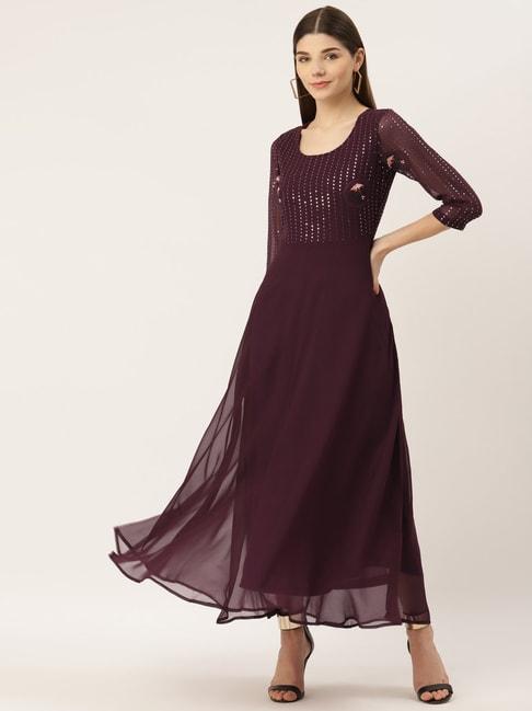 Deewa Brown Embellished Gown