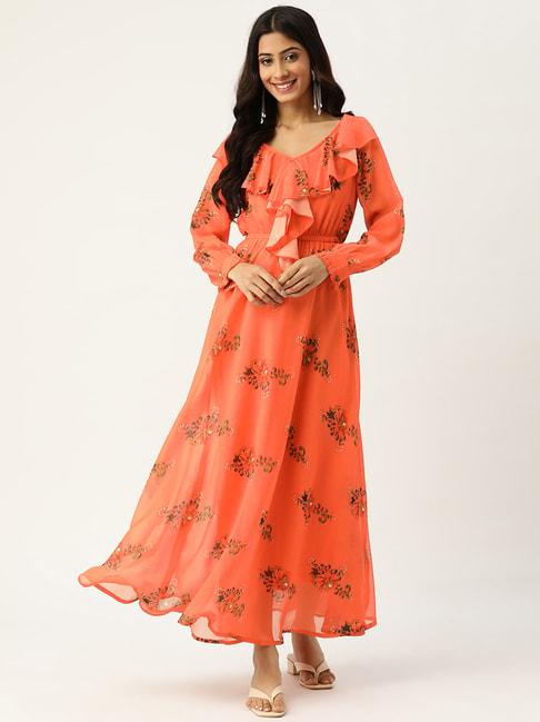 Deewa Red Printed Gown