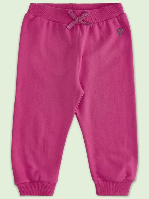 Pantaloons Baby Fuchsia Pink Cotton Regular Fit Trackpants