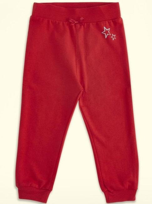 pantaloons-baby-red-cotton-regular-fit-trackpants