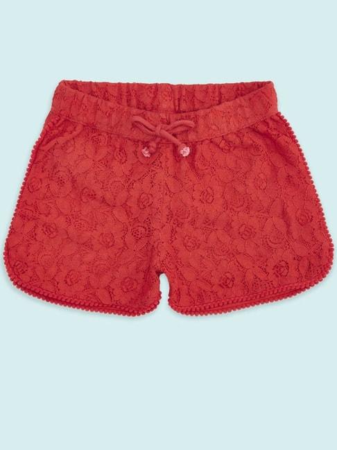 Pantaloons Junior Red Cotton Regular Fit Shorts