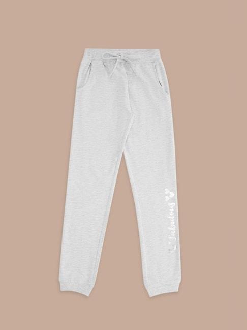 Pantaloons Junior Grey Cotton Printed Trackpants