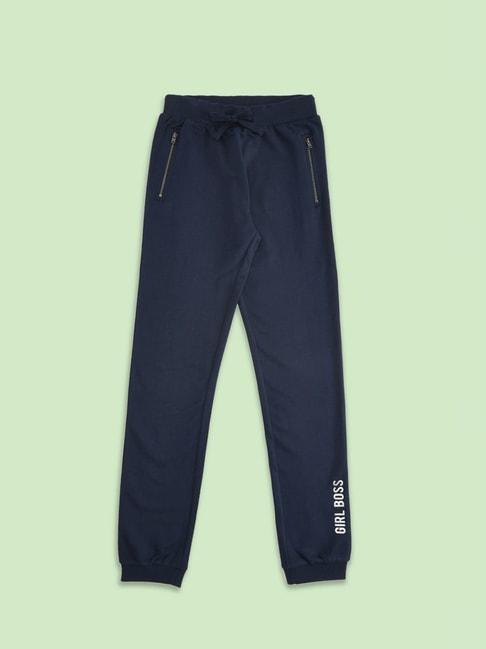Pantaloons Junior Navy Cotton Regular Fit Trackpants