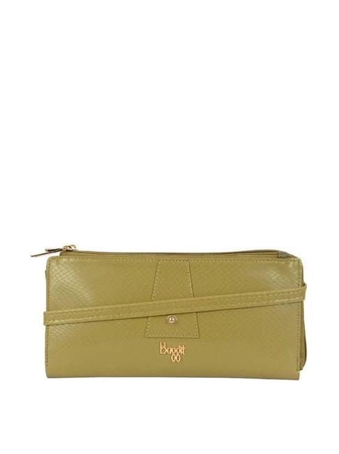 baggit-olive-textured-zip-around-wallet-for-women