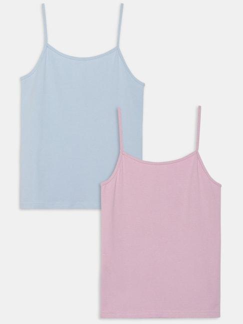 sillysally-kids-blue-&-pink-regular-fit-camisole