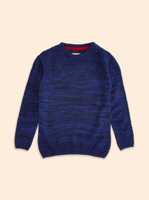 pantaloons-junior-navy-self-pattern-full-sleeves-sweater