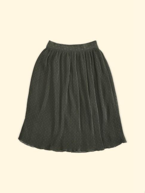 Pantaloons Junior Olive Cotton Printed Skirt