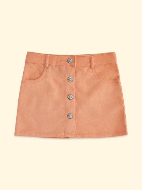 Pantaloons Junior Baby Pink Cotton Regular Fit Skirt