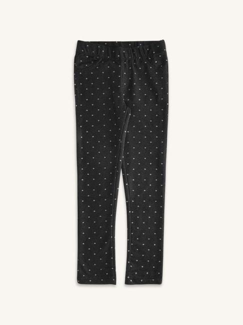 pantaloons-junior-black-cotton-printed-jeggings