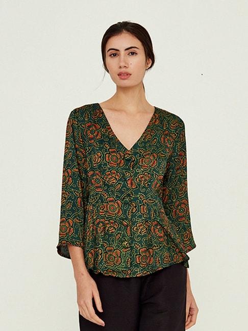 ANCESTRY Green Printed Tunic
