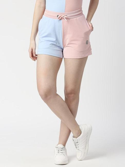 Pepe Jeans Blue & Pink Cotton Color-Block Shorts
