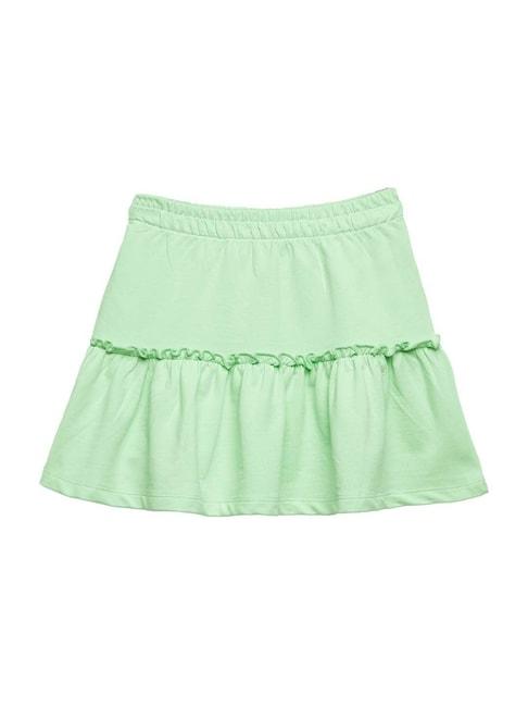 The Souled Store Kids Green Cotton Regular Fit Skirt
