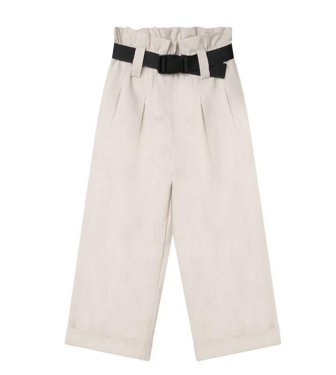 Dkny Kids Beige Regular Fit Trousers & Belt Set