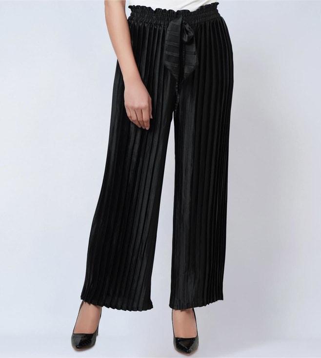 First Resort By Ramola Bachchan Black Pleated Palazzo