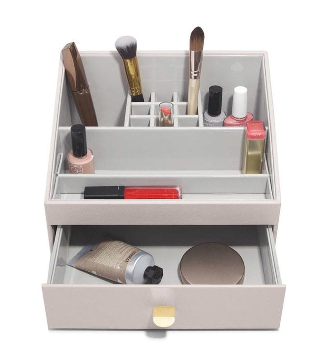 Stackers Makeup Organizer With Drawer - Taupe