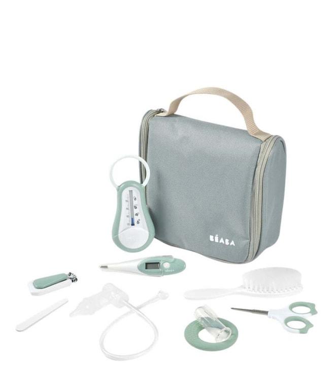 Beaba Sage Green Hanging Toiletry Pouch With 9 Accessories