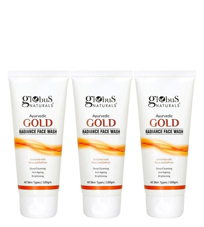 Globus Naturals Ayurvedic Gold Radiance Face Wash - Pack of 3
