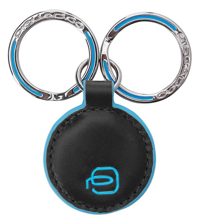 piquadro-blue-square-black-keychain
