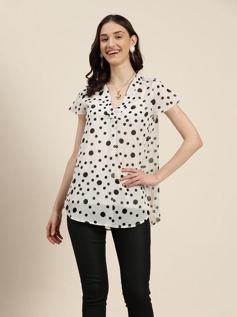 qurvii-white-polka-dot-print-top