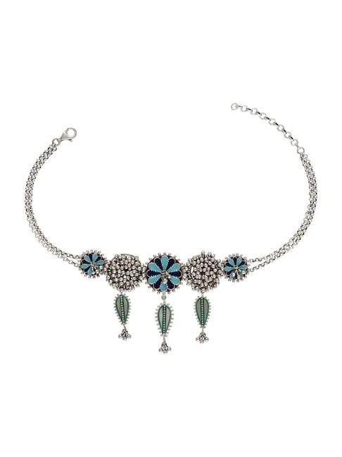 tribe-amrapali-92.5-sterling-silver-saloni-ghungroo-choker-necklace-for-women