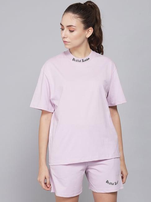 griffel-light-purple-printed-t-shirt