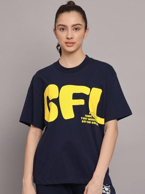 GRIFFEL Navy Printed T-Shirt