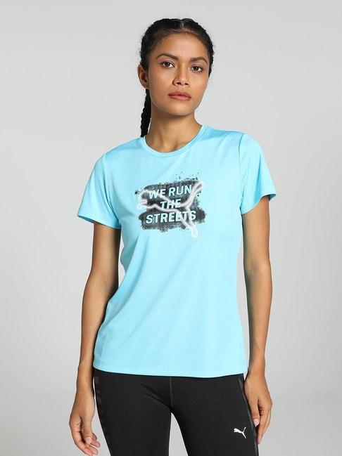 Puma Light Blue Graphic Print T-Shirt