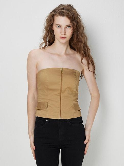 Cover Story Beige Tube Top