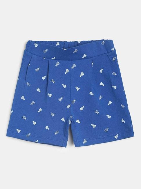 miniklub-kids-royal-blue-printed-shorts