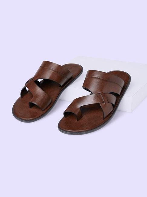 Byford by Pantaloons Men's Brown Toe Ring Sandals